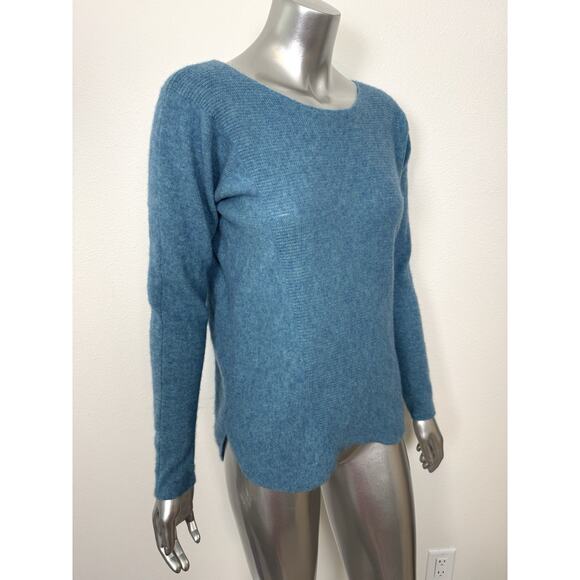 100% Cashmere Sweater Blue Relaxed 2-Ply Max Studio S - Picture 3 of 7